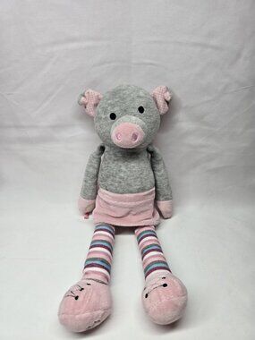 Scentsy Baby Buddy Sidekick Pippy Pig Newborn Nursery Plush Lovey Toy Gray 14"